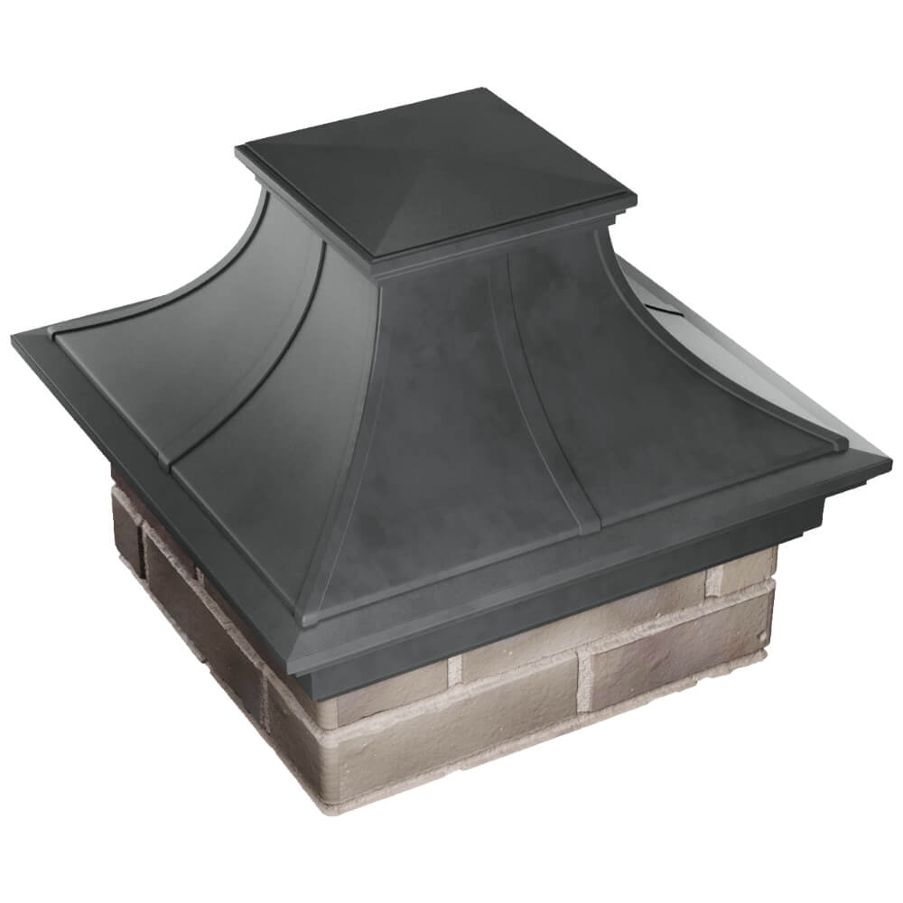 Колпак Zking Монблан Премиум Серый на столб 1.5х1.5 кирпича (385х385мм)